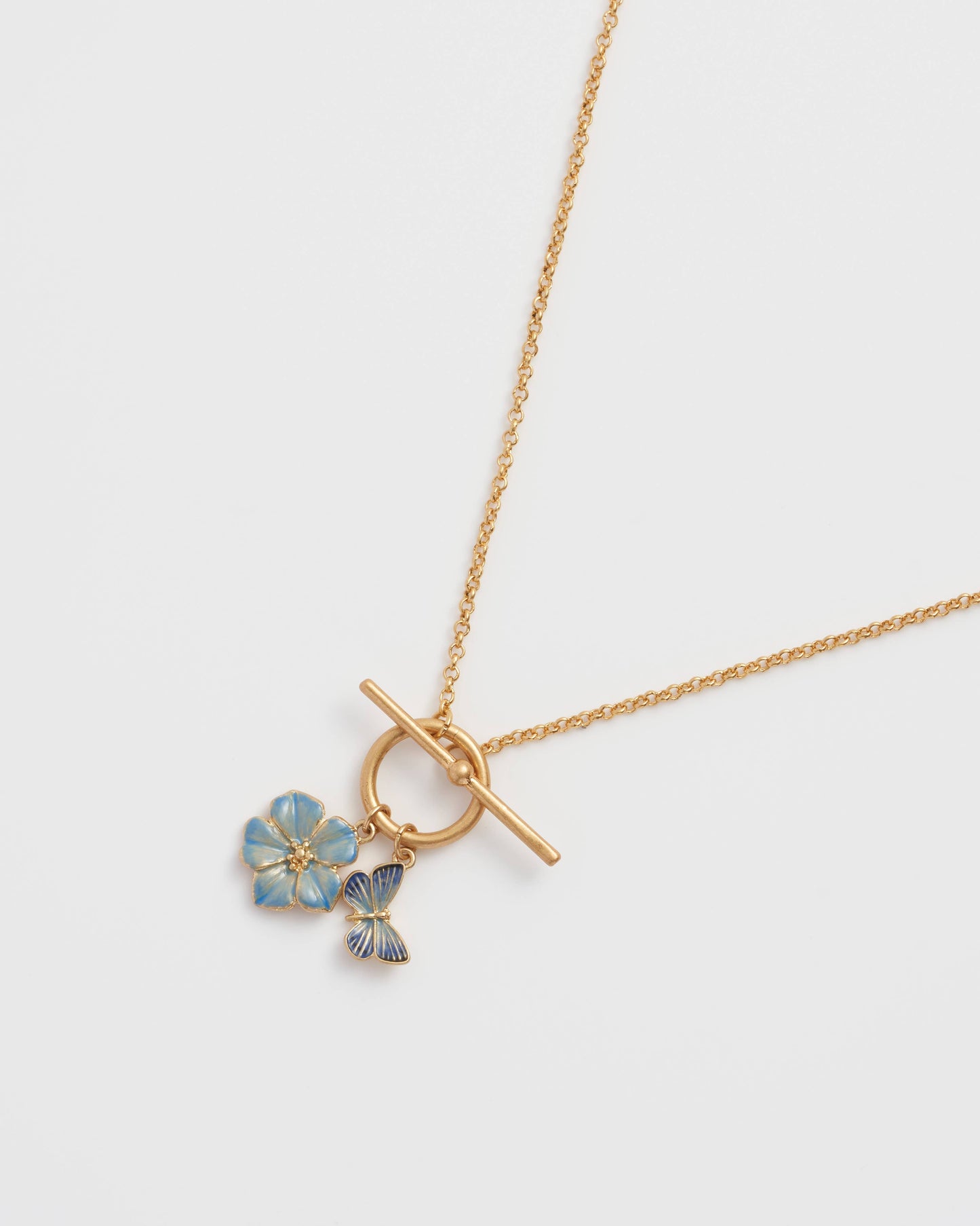 FABLE Forget Me Not Charm Toggle Necklace