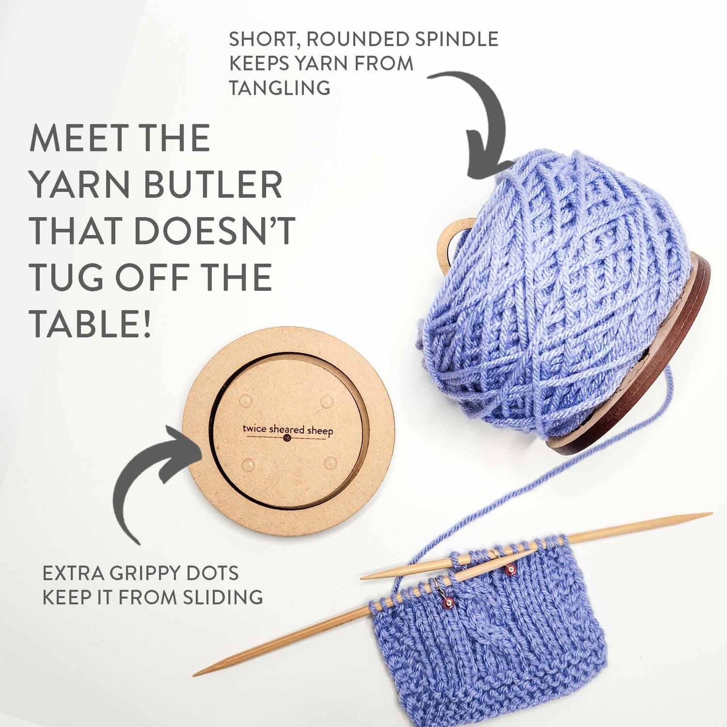 Yarn To Go Carousel – Portable Yarn Butler with Wrist Strap: Sheep