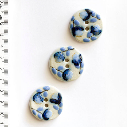 L514 Blue Floral Buttons