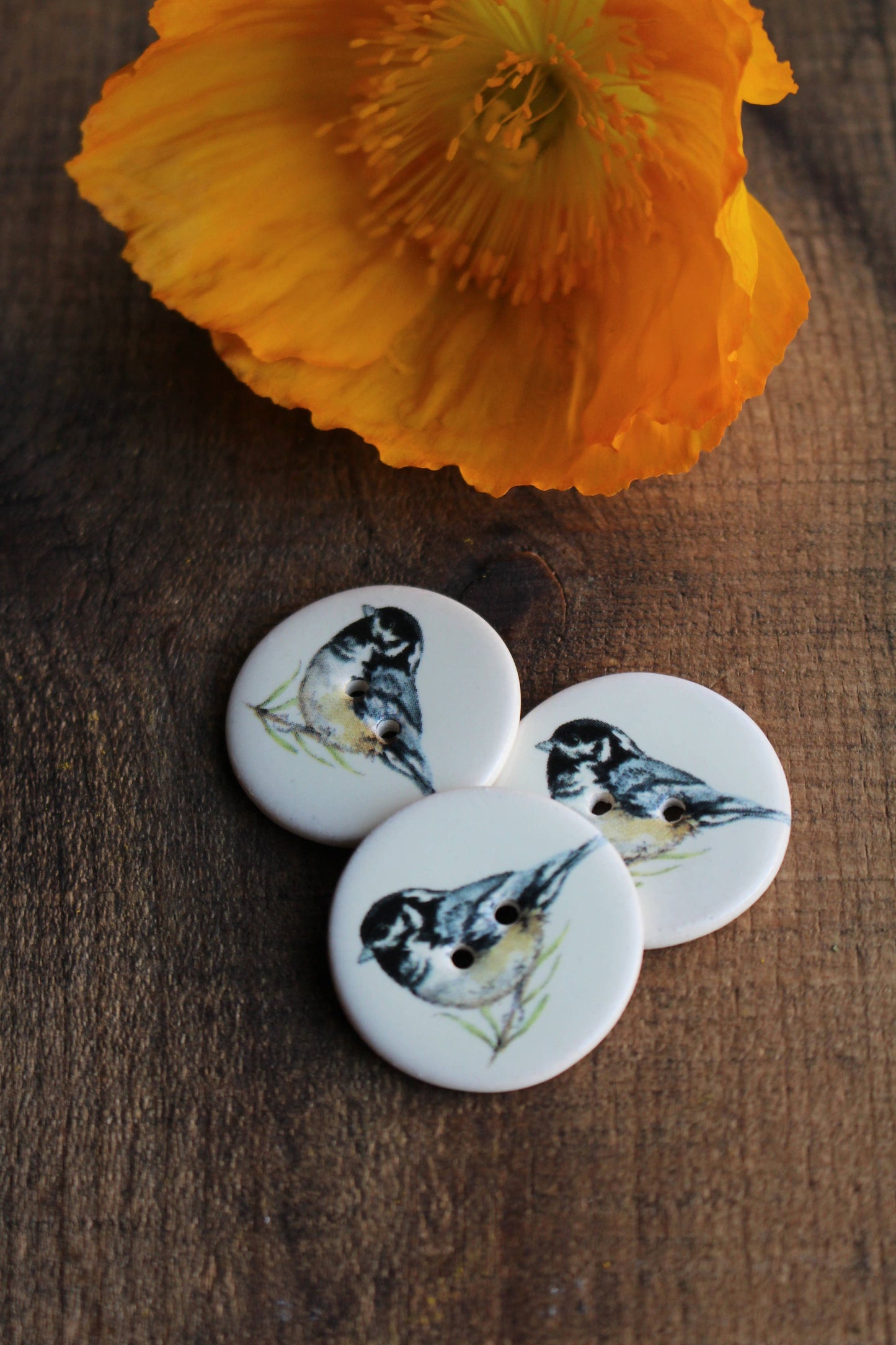 Ceramic Buttons Handmade - Flying Friends