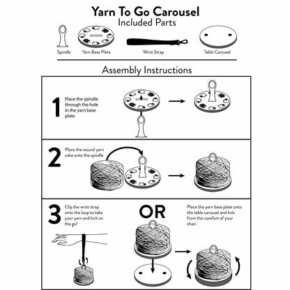 Yarn To Go Carousel – Portable Yarn Butler with Wrist Strap: Sheep