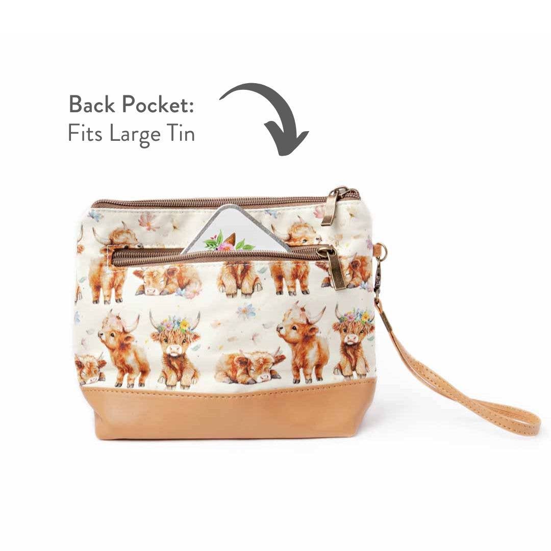 Maisy the Highland Cow Mini Trini Bag – Small Zippered Sock Project Bag