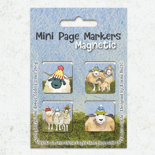 Happy Sheep Set of 4 Mini Magnetic Page Markers