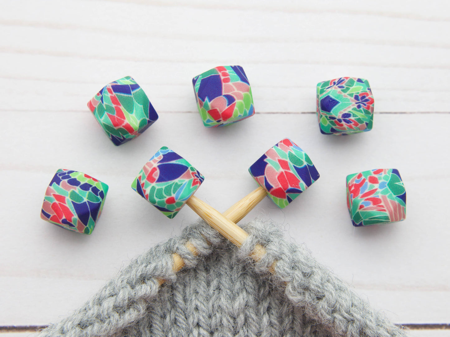 Blue Botanical Hexagon | Stitch Stoppers Point Protectors