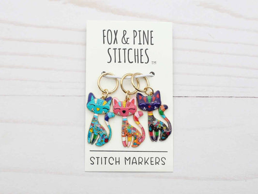 Colorful Cat | Stitch Markers