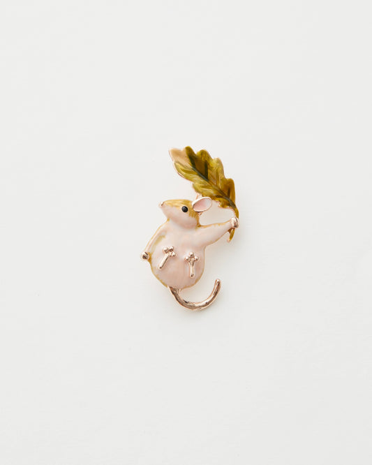FABLE Enamel Dormouse Brooch: Green Matchbox - Perfect for gifting