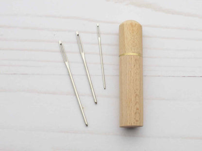 Medium Wooden Darning Needle Storage Cases Tapestry