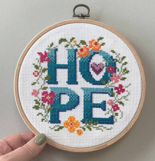 Hope - Four Letter Floral Cross Stitch Kit