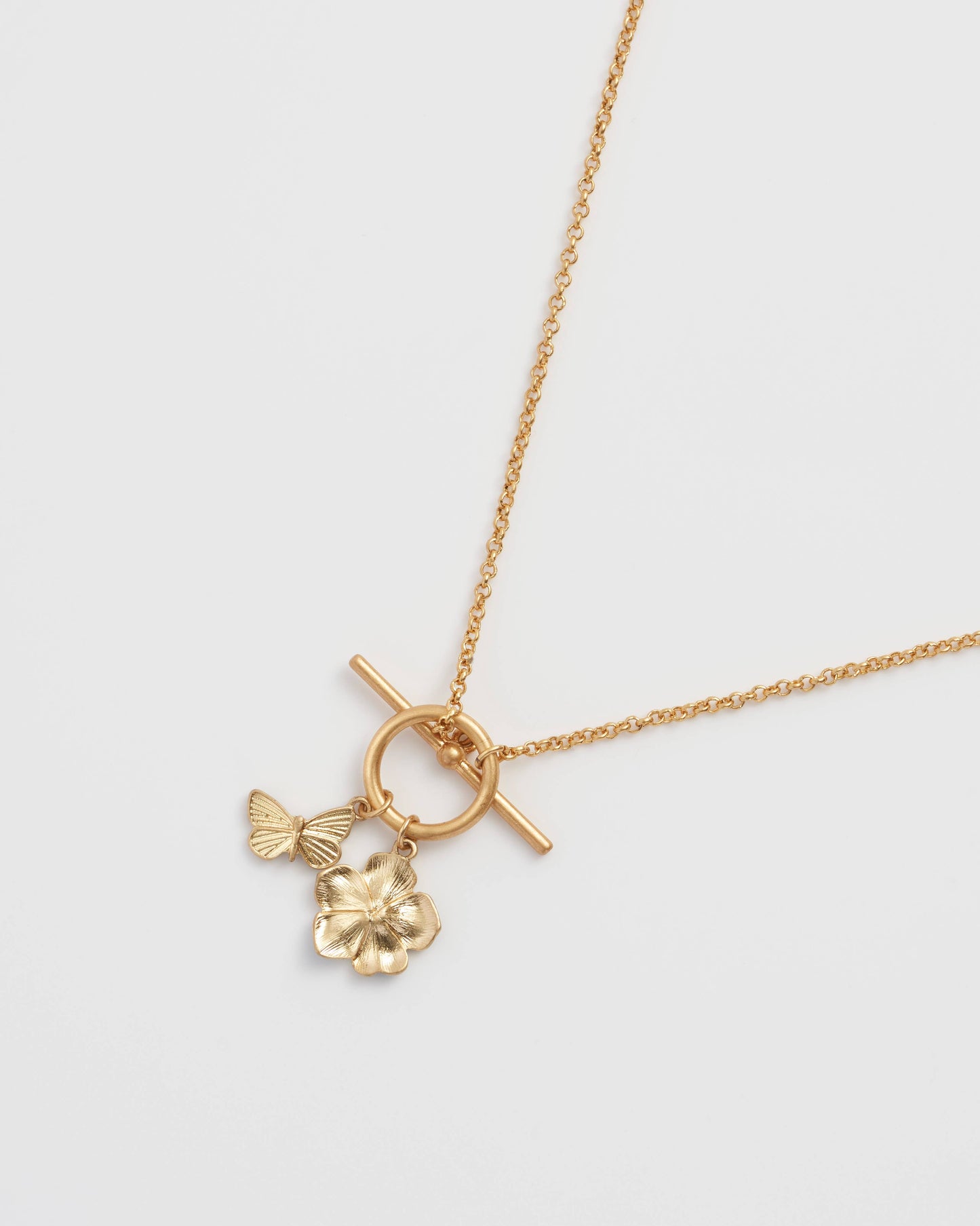 FABLE Forget Me Not Charm Toggle Necklace