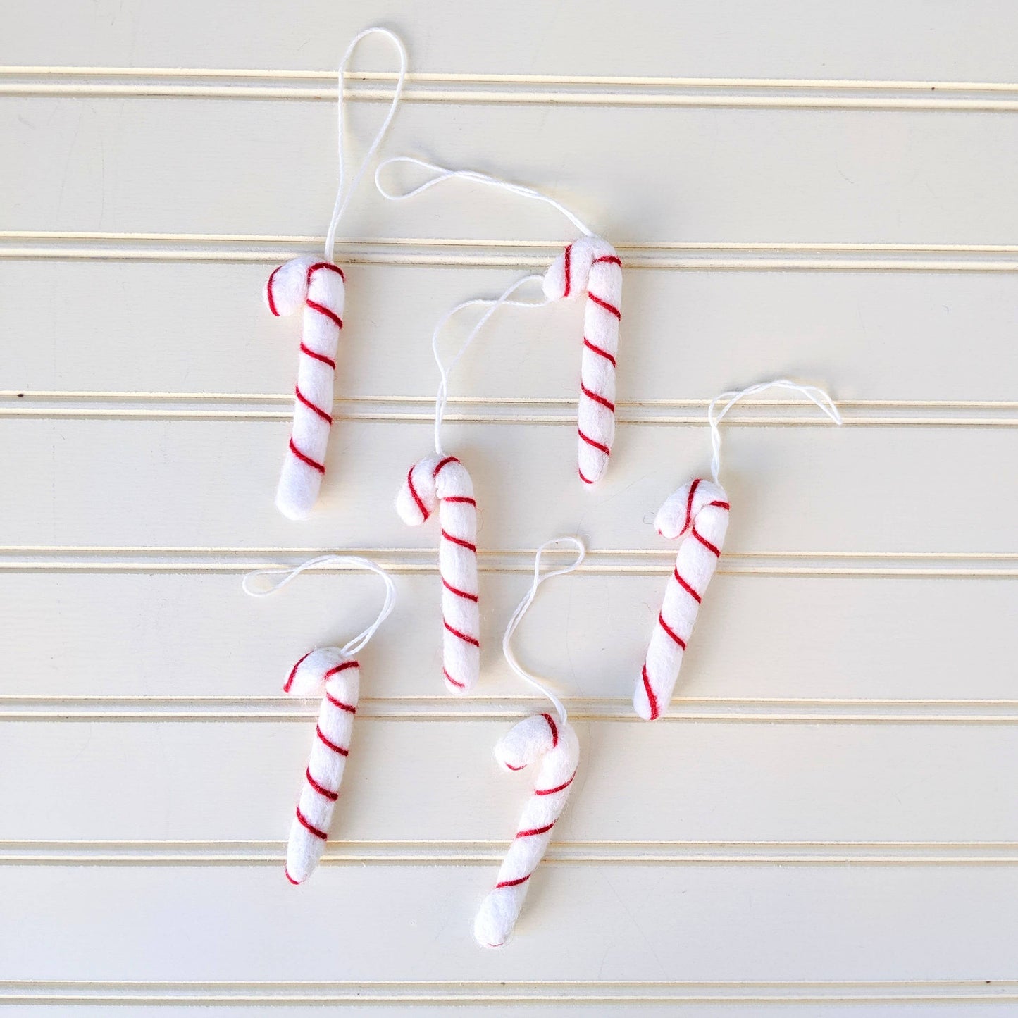 Candy Cane Holiday Eco Wool Ornament - Classic