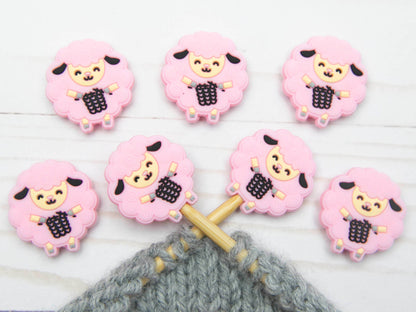 Pink Knitting Sheep | Stitch Stoppers