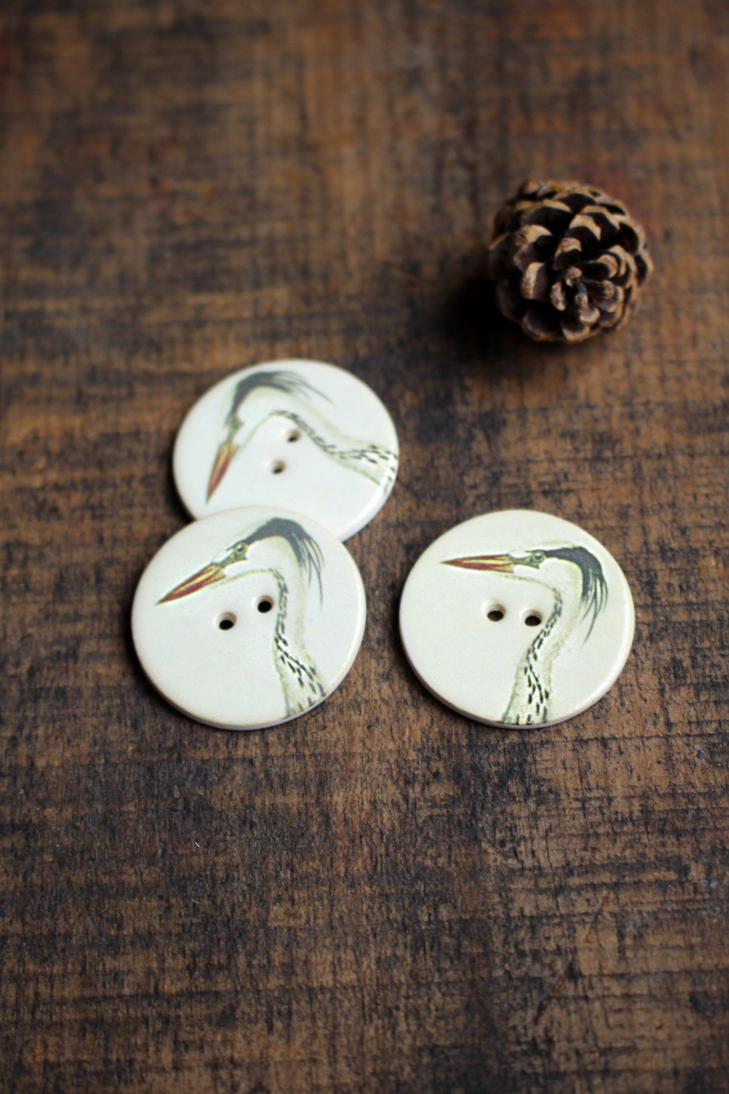 Ceramic Buttons Handmade - Flying Friends