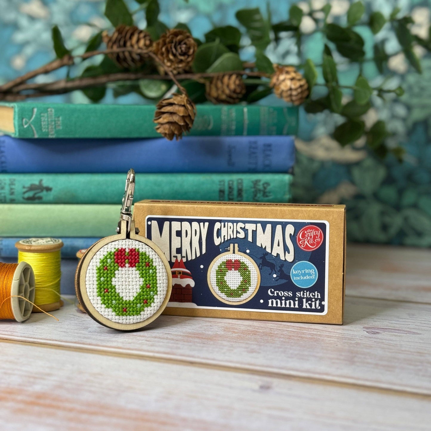 Wreath Mini Matchbox Christmas Cross Stitch Kit