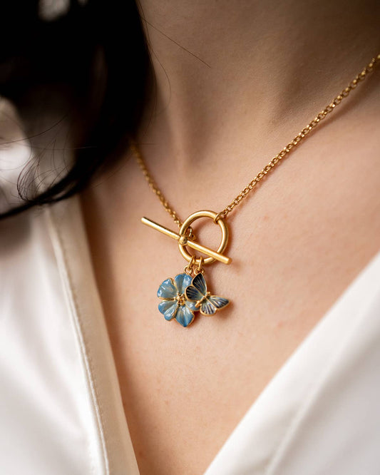 FABLE Forget Me Not Charm Toggle Necklace