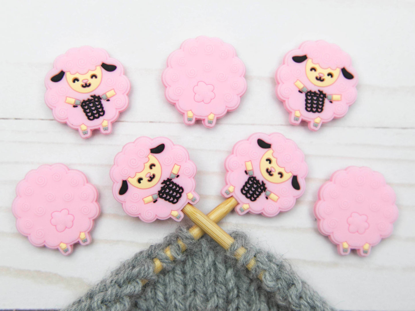 Pink Knitting Sheep | Stitch Stoppers