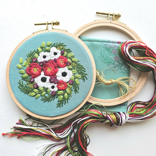 Festive Flora Holiday Embroidery Kit - Jessica Long