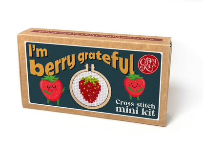'I'm Berry Grateful' Mini Matchbox Cross Stitch Kit