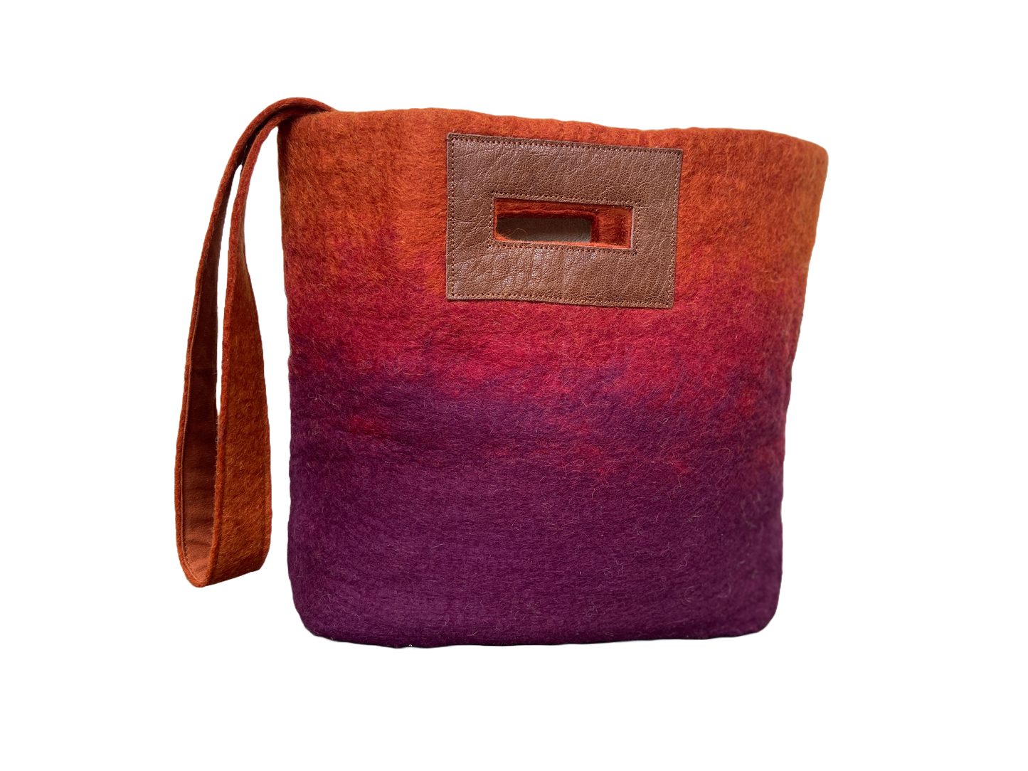 Fibres of Life Felt & Leather Ombre Tote Bag