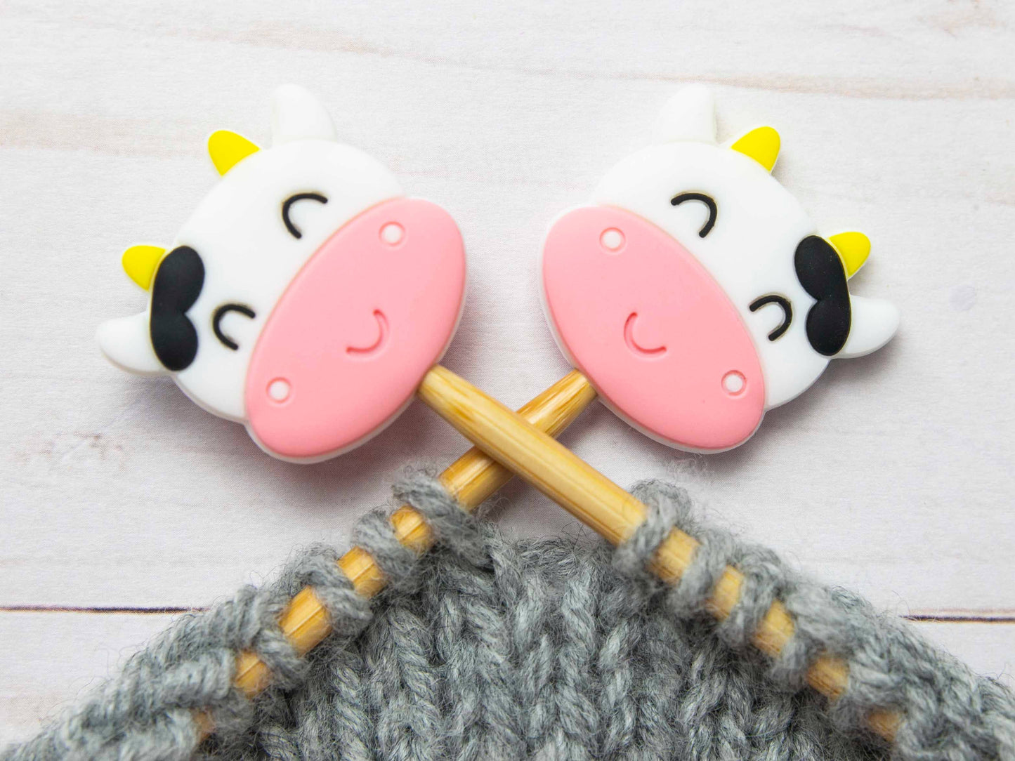 Happy Cow | Stitch Stoppers Knitting Point Protectors Notion