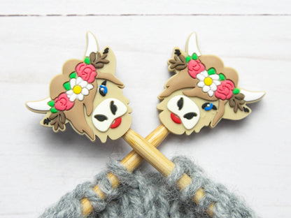 Flower Highland Cow | Stitch Stoppers