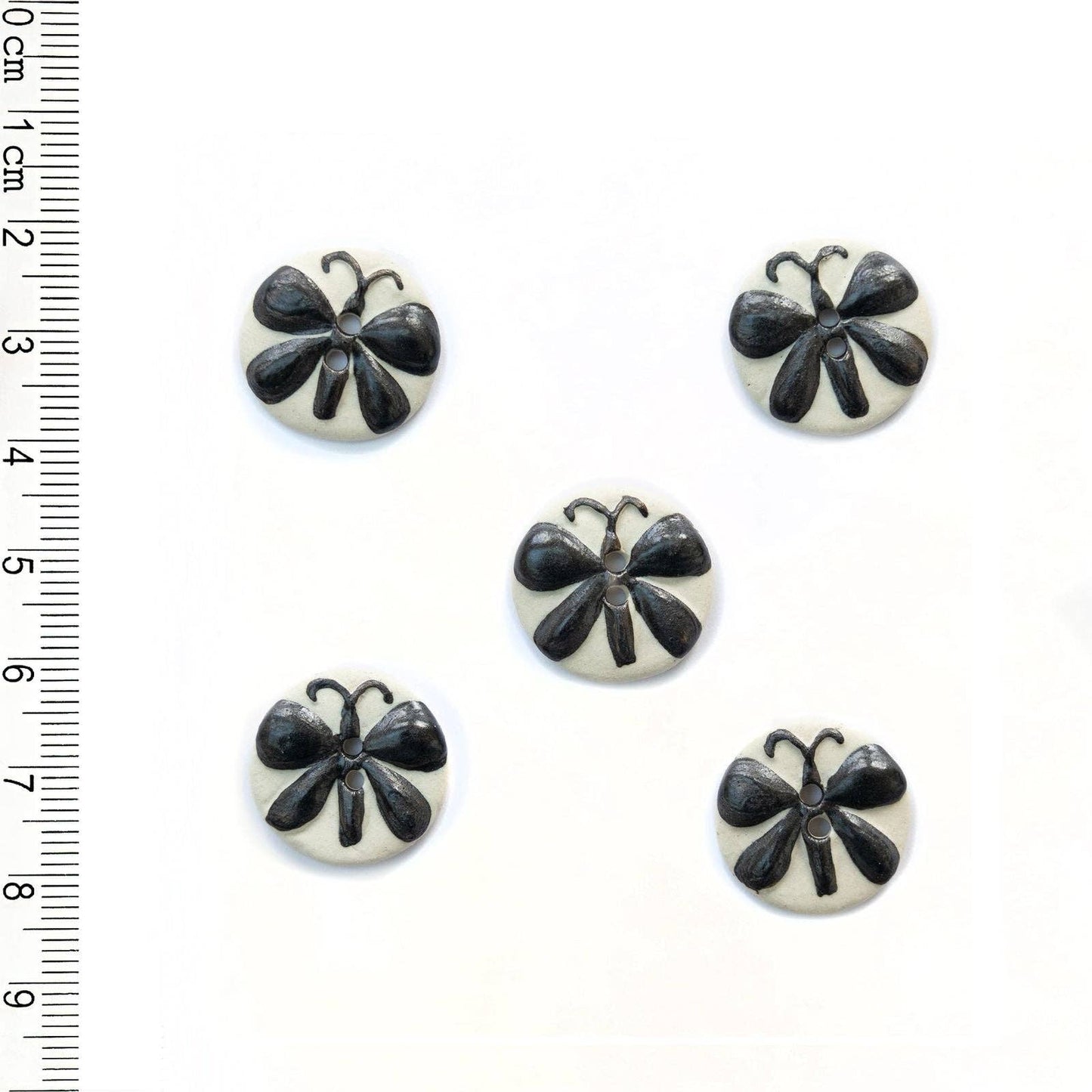 Black & White Butterfly Buttons