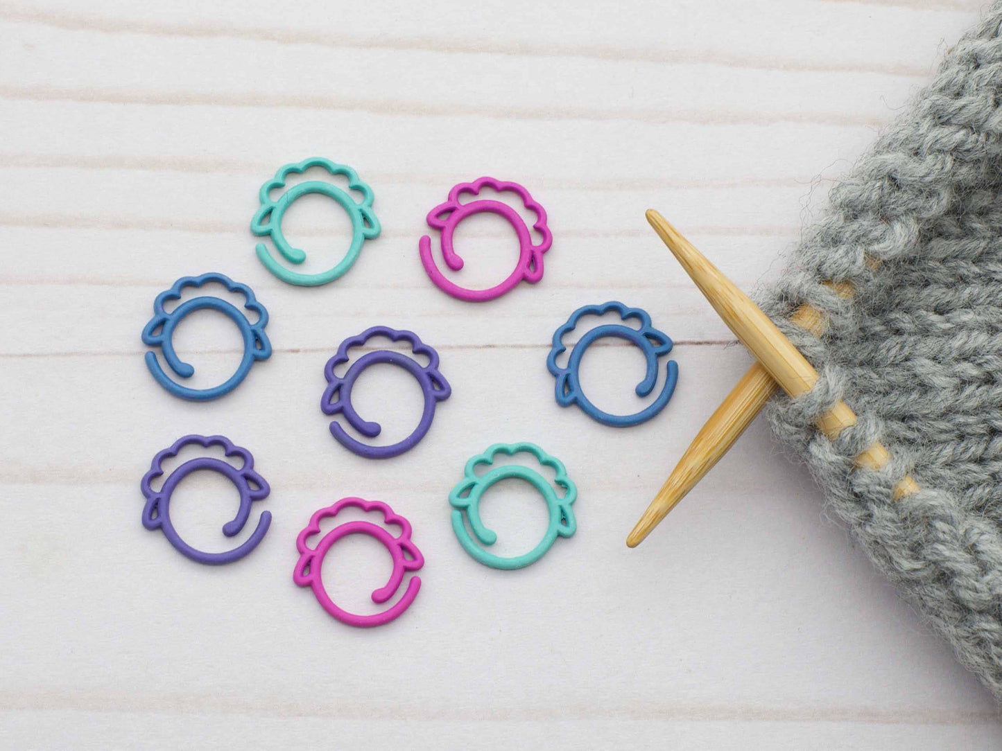 Colorful Sheep Split Ring | Stitch Markers: Colorful Mix