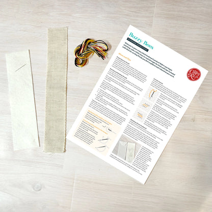Buzzy Bees Cross Stitch Bookmark Kit - The Crafty Kit Co.