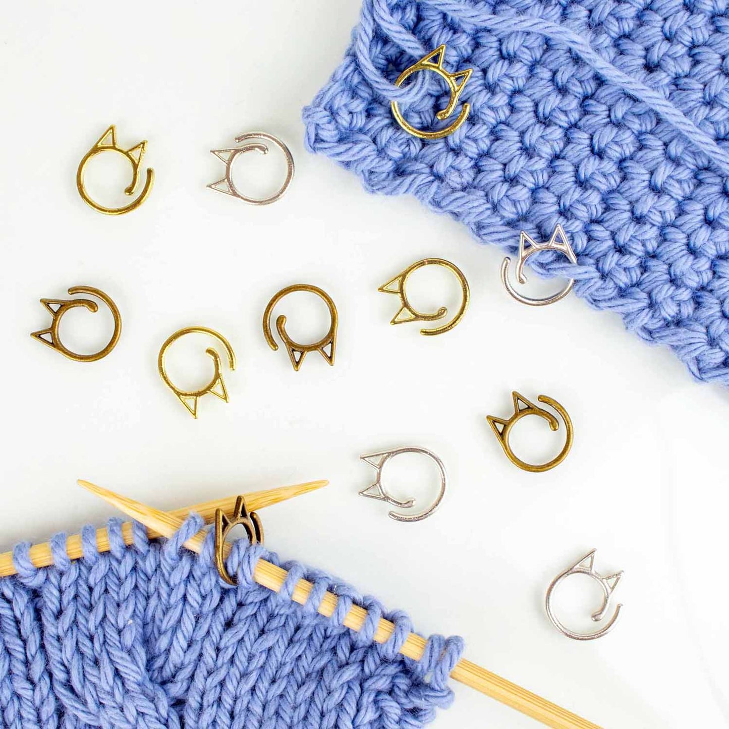 Cat Clips - Gold Removable Stitch Markers