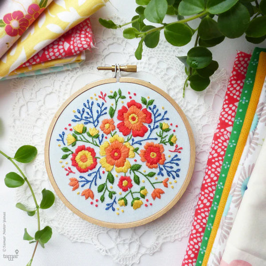 Tamar Colorful Flowers Embroidery Kit