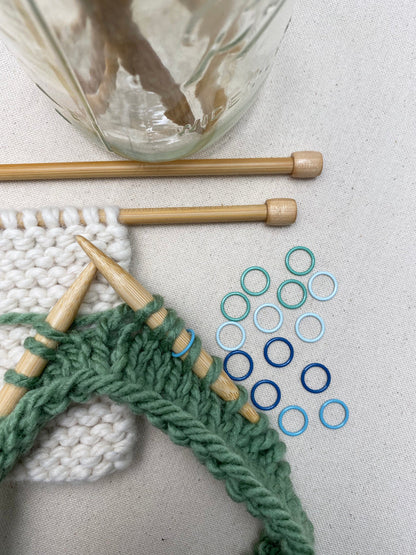 Lg Cool Tones Ring Stitch Markers - Allstitch Studio