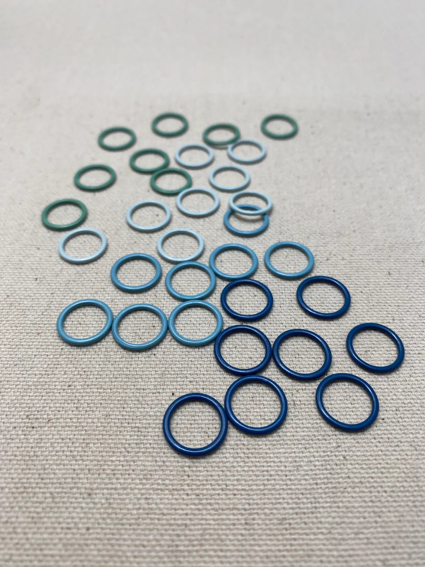 Lg Cool Tones Ring Stitch Markers - Allstitch Studio