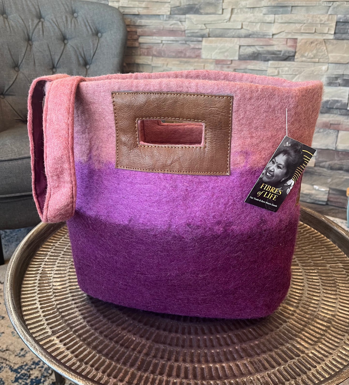 Felt and leather bag hotsell
