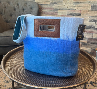 Fibres of Life Felt & Leather Ombre Tote Bag