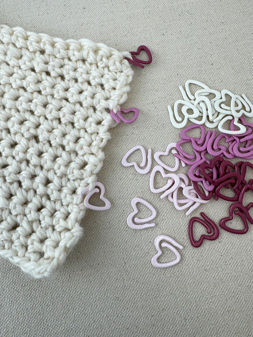 Heart Pink Tones Stitch Markers - Allstitch Studio