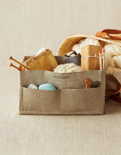 Cocoknits Kraft Caddy with Leather Handles