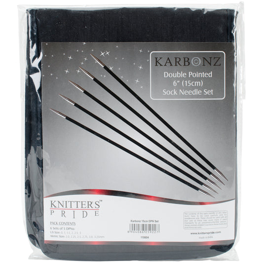 Karbonz 6" DPN Sock Needle Set - Double Pointed Needles