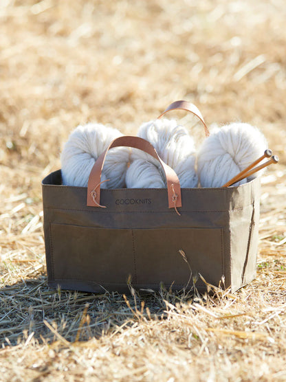 Cocoknits Kraft Caddy with Leather Handles