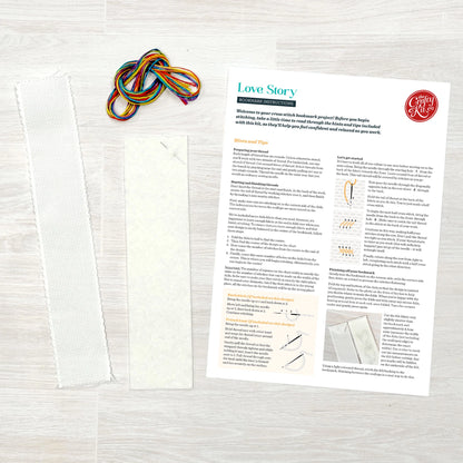 Love Story Cross Stitch Bookmark Kit - The Crafty Kit Co.