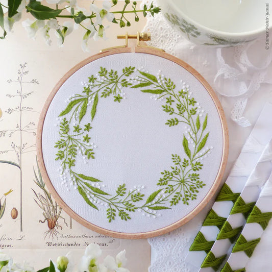 Tamar Green Wreath Embroidery Kit