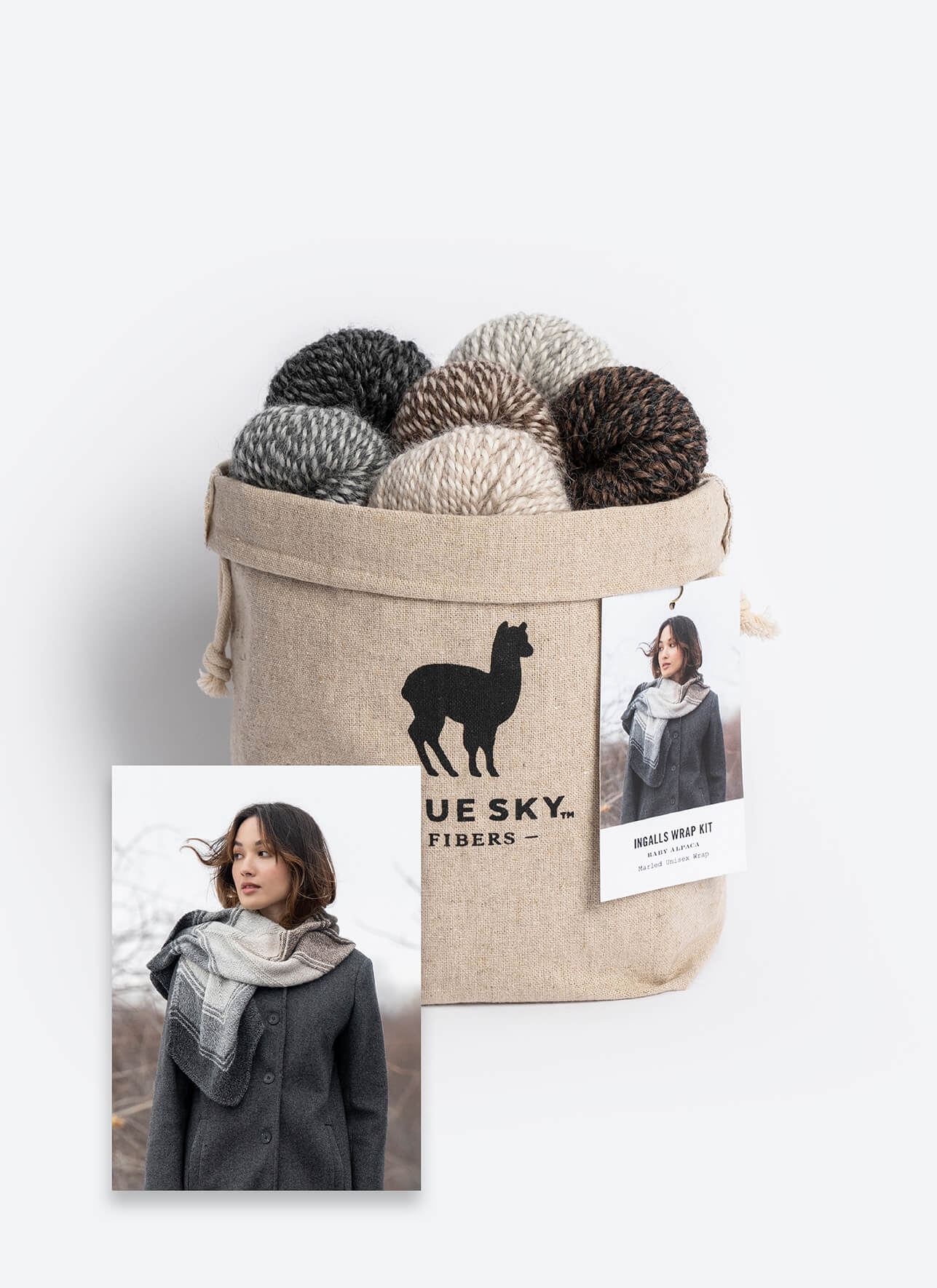 Ingalls Wrap Kit - Baby Alpaca Blue Sky Fibers
