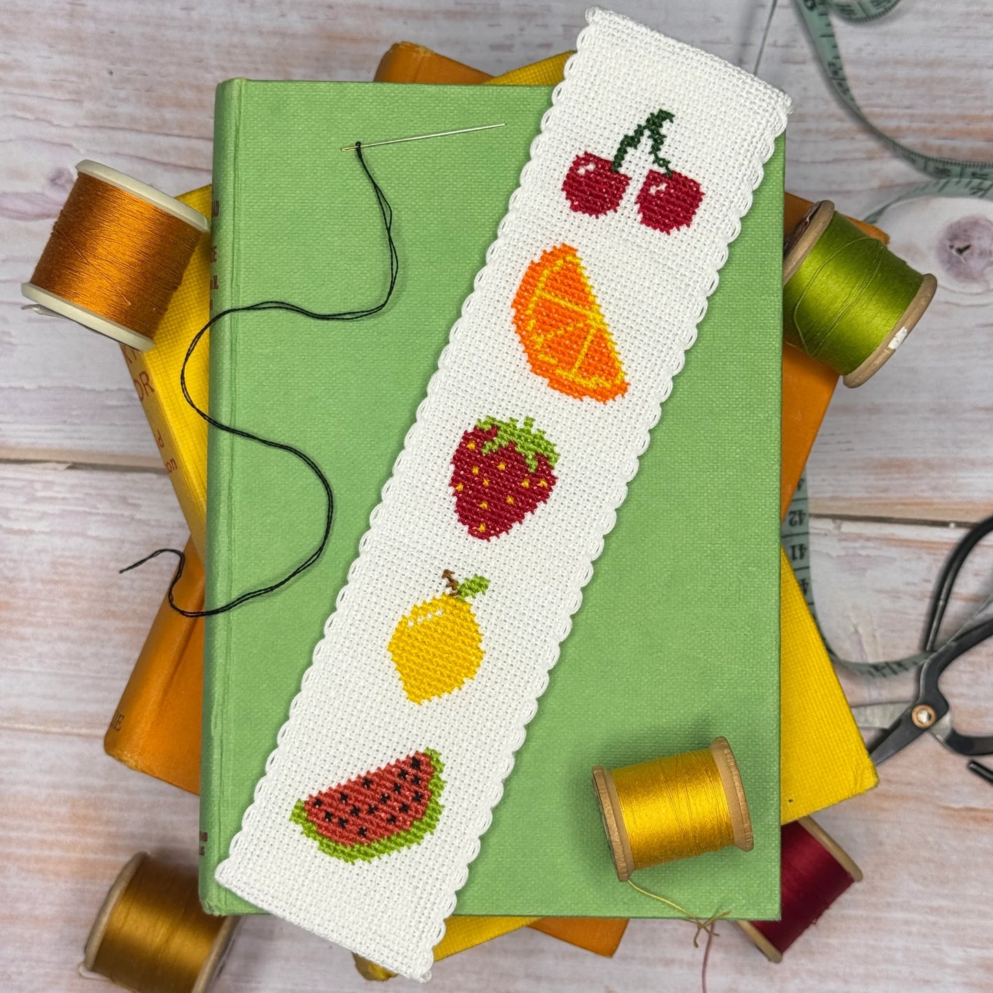 Summer Fruits Cross Stitch Bookmark Kit - The Crafty Kit Co.