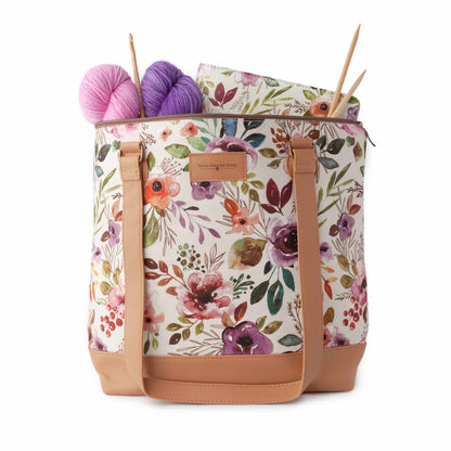 Spring Floral Mega Trinity Bag – Large Zippered Knitting Project Bag