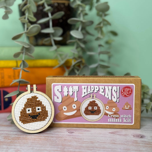 'S**t happens!' Mini Matchbox Cross Stitch Kit