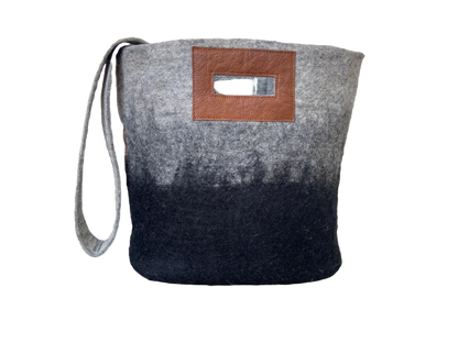 Fibres of Life Felt & Leather Ombre Tote Bag