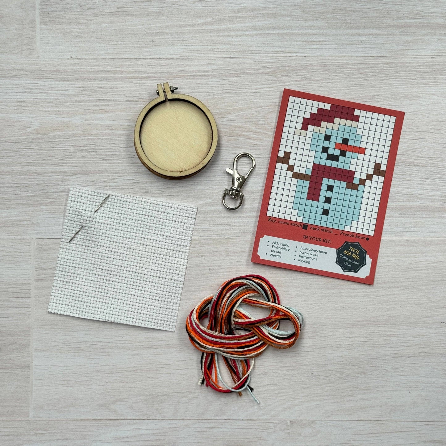 Snowman Mini Matchbox Christmas Cross Stitch Kit