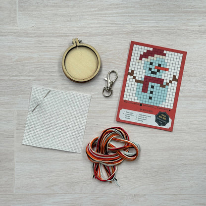 Snowman Mini Matchbox Christmas Cross Stitch Kit