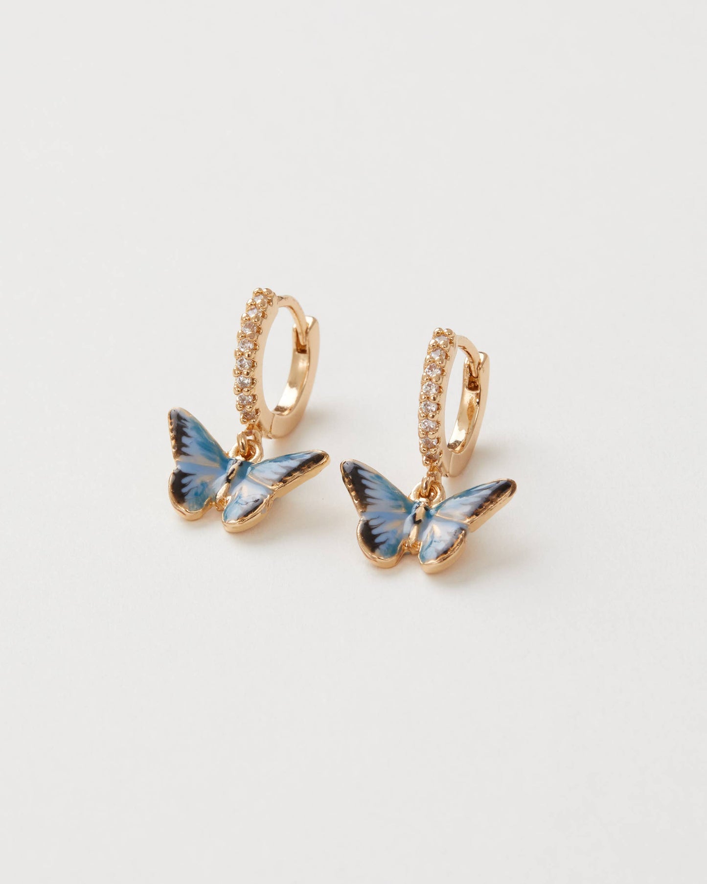 FABLE Enamel Blue Butterfly Huggie Earrings: Matchbox - Perfect for Gifting