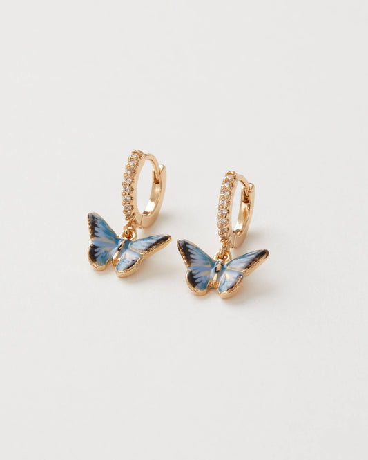 FABLE Enamel Blue Butterfly Huggie Earrings: Matchbox - Perfect for Gifting