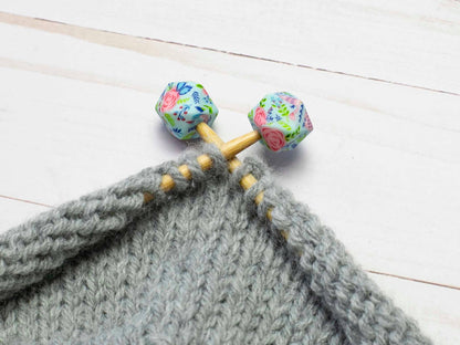 Blue Floral Hexagon | Stitch Stoppers Knitting Notions