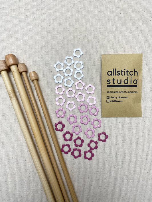 Lg Cherry Blossom Stitch Markers - Allstitch Studio